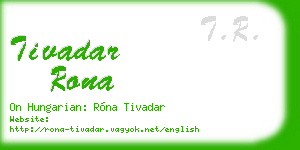 tivadar rona business card