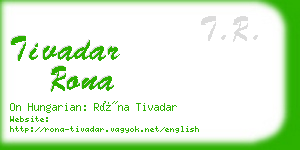 tivadar rona business card